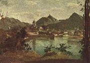 Jean-Baptiste Camille Corot Stadt und See von Como oil on canvas